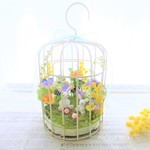 春のお花の鳥かご　＊2匹のうさぎちゃん＊　