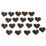 ハート ワッペン アップリケ 20枚セット ダークブラウン アイロン接着可能