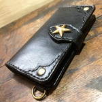 サドルブラックスマホレザーケース