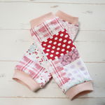 SALE♡[[60-80 baby free]★レッグウォーマー★女の子パッチワーク（レッド）