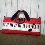 ピアニカBAG◎鍵盤プリントに♪のアップリケ◎赤