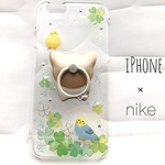pia〇〇様 専用 ♥ 猫と小鳥 ~ インコ 選べる スマホリング付き スマホケース iPhoneケース 