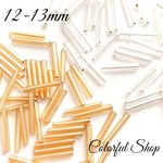 ガラス製チューブビーズ12-13mm 2色セット