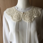 「予約・再販」レース編みのモチーフつなぎの付け襟