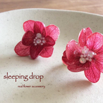 濃紅な紫陽花 (イヤリング)