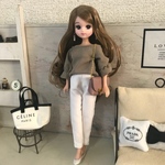 リカちゃん服♡グレージュトップス＆白テーパードパンツ♡リアルクローズ  