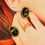ドイツvintageガラス釦のピアス