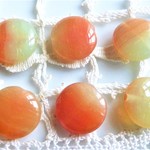 チェコビーズ　丸朱うぐいす印象８個