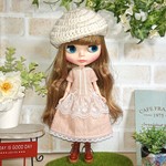 No.1525　チュールレースを重ねたピンクのワンピ