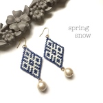 ♢beads earrings♢（navy）