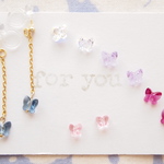 269*"for you"　新作♪　スワロフスキーちょうちょ　ゆれる樹脂ノンホールイヤリング　