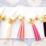 275*"for you"　新作♪　タッセルとシェルとコットンパール　モバイルジャック