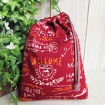 巾着袋(24cm×18cm)＊給食袋＊入園入学/通園通学【149-A】