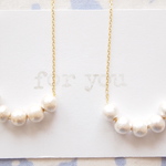 278*"for you"　simple♪　6㎜　5粒コットンパール　ネックレス　