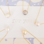 simple　8㎜　1粒コットンパール♡　ネックレス　