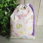 巾着袋(24cm×18cm)＊給食袋＊入園入学/通園通学【158-A】