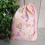 巾着袋(24cm×18cm)＊給食袋＊入園入学/通園通学【159-A】