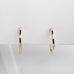 【再販×58】〈痛くない〉～フェイクピアス～ゴールドリングイヤリング・イヤーカフ・ノンホールピアス(直径約15㎜、太さ約1㎜角)片側シリコンゴムバージョン(両耳用)(調節可能)   管理No.1342