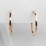 【再販×30】〈痛くない〉～フェイクピアス～ゴールドリングイヤリング(直径約20㎜、太さ約1㎜角)片側シリコンゴムバージョン(両耳用) (調節可能)  管理No.1343