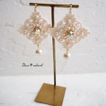 レースモチーフとビジューイヤリング/ピアス＊