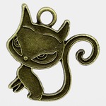 おすましネコのブロンズチャーム　5個set