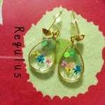 シンプル  押し花ピアス