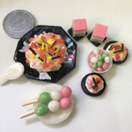 【再販】 ミニチュアフード おひな様セット ちらし寿司 菱餅 雛あられ 団子