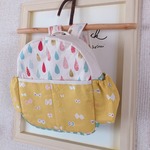 【オーダーのお品】こどもファスナーリュック（しずく×リボン）