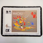 マカオ　切手ブローチ 4803