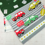 40×60ｃｍランチョンマット（088）車柄　机サイズ　カーキ（深緑）×グレー