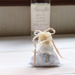 アンティークリネン「イニシャル」入れ*お花＆レース＊ラベンダーサシェ*プチプレゼント