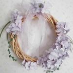 紫陽花のリース（パープル）クレイフラワー