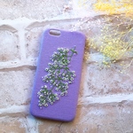 刺繍のかすみ草 iPhoneケース 