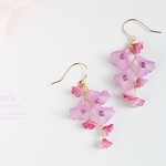 14Kgf｜花爛漫 すみれ色ピアス / イヤリング