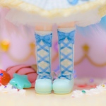  🎀クロスリボン🎀ニーハイ サックス
