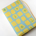 単行本ブックカバー　北欧風植物　ブルーｘイエロー