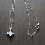 オパール　エンジェルパヴェ　ネックレス　SILVER925