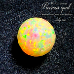 A【１点物！■約1.5ct✧】稀少プレシャスオパール・宝石質FG＋＋クオリティ✧【■最強品質/宝石の遊色■ 非常に貴重な形状✧】大玉✨約6.5mm珠/No:200【エチオピア産】不純物、クラックなし✨