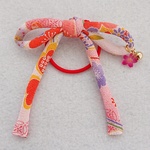 リボンヘアゴム　桜　☆　和柄シリーズ