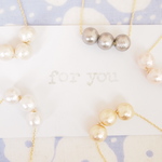 "for you"　simple♪　8㎜　3粒コットンパール　ネックレス　