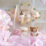 猫ちゃんたちの ひな祭り ／羊毛フェルト
