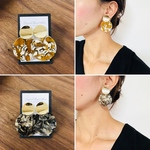 【再販】大人マーブルおおぶりプレート✴︎ピアス／イヤリング