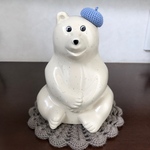 しろくま貯金箱 (春色のベレー帽) 再販