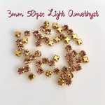A級ガラスストーン♡3mm50粒♡ライトアメジスト