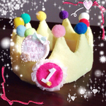 シンプルなbirthday crown✩*:.｡.