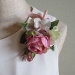 SALE品　ピンクバラとアジサイのコサージュ♪