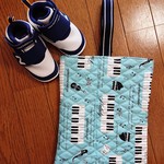 音楽&ブルーが好き！ 上履き入れ