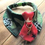 犬・猫の首輪　30～33　cocoちゃんネクタイチョーカーNEO　迷彩・ロック・ミリタリー・グリーン