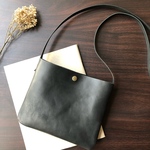 レザーポシェット  サコッシュ antique black  受注生産