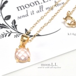 k14gf 桜色のローズクオーツのネックレス